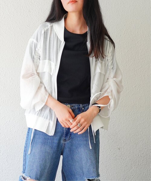 VENCEEXCHANGE（ヴァンスエクスチェンジ）の「袖ドロストシアーMA-1（MA-1・レディース・オフホワイト/ブラック・FREE）」の6枚目の写真