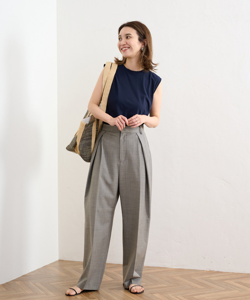 FRAMeWORK（フレームワーク）の「【MAISON N.H PARIS/メゾン エヌ アッシュ パリ】Raffia Shopping バッグ（クラッチバッグ・レディース・ブラックミックス・FREE）」の4枚目の写真