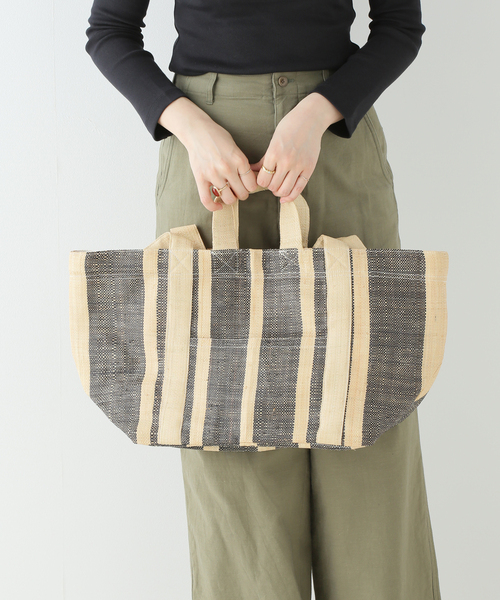 FRAMeWORK（フレームワーク）の「【MAISON N.H PARIS/メゾン エヌ アッシュ パリ】Raffia Shopping バッグ（クラッチバッグ・レディース・ブラックミックス・FREE）」の19枚目の写真