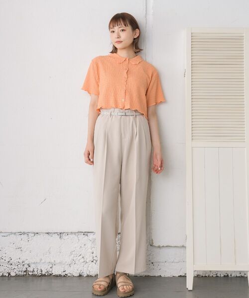 RETRO GIRL（レトロガール）の「ベルト付きタックスラックスPT（その他パンツ・レディース・ナチュラル/オレンジ/グリーン/ブラック・FREE）」の9枚目の写真