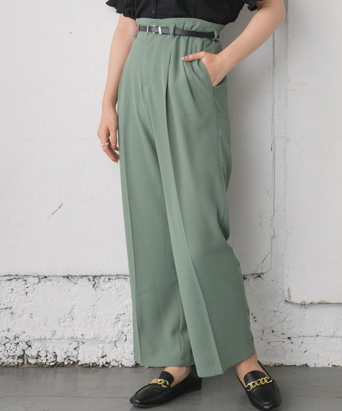 RETRO GIRL（レトロガール）の「ベルト付きタックスラックスPT（その他パンツ・レディース・ナチュラル/オレンジ/グリーン/ブラック・FREE）」の4枚目の写真