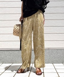 Q | ラインアートプリントサテンパンツ(その他パンツ)