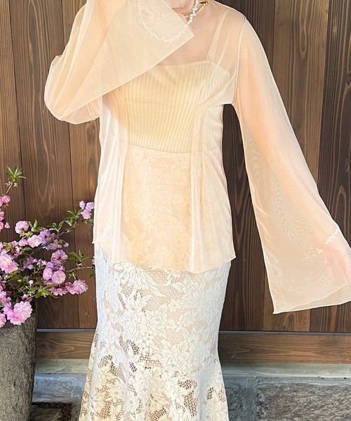 apresjour clair by 和花(アプレジュールクレアバイカズカ)の「【和花コラボアイテム】タックシアータートルネック/メロートップス【ZOZOTOWN限定アイテム】(Tシャツ/カットソー・レディース・ライトブラウン/アイボリー/オレンジ・X-LARGE/フリー)」の10枚目の写真