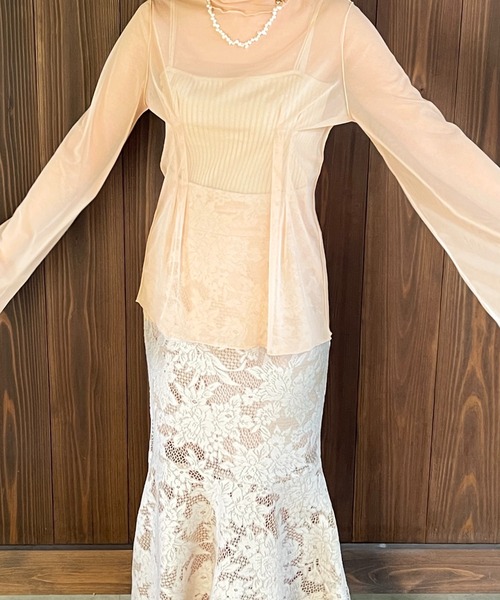 apresjour clair by 和花(アプレジュールクレアバイカズカ)の「【和花コラボアイテム】タックシアータートルネック/メロートップス【ZOZOTOWN限定アイテム】(Tシャツ/カットソー・レディース・ライトブラウン/アイボリー/オレンジ・X-LARGE/フリー)」の15枚目の写真