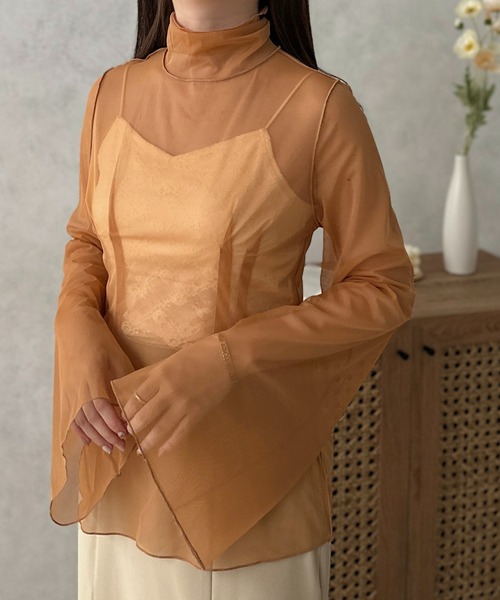 apresjour clair by 和花(アプレジュールクレアバイカズカ)の「【和花コラボアイテム】タックシアータートルネック/メロートップス【ZOZOTOWN限定アイテム】(Tシャツ/カットソー・レディース・ライトブラウン/アイボリー/オレンジ・X-LARGE/フリー)」の7枚目の写真