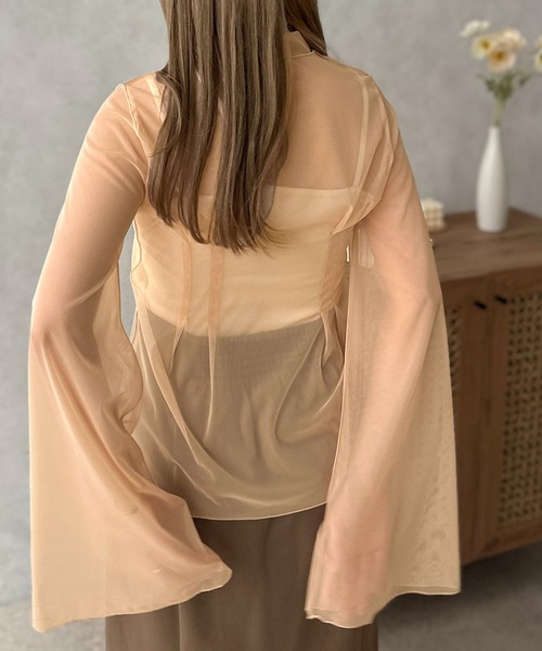 apresjour clair by 和花(アプレジュールクレアバイカズカ)の「【和花コラボアイテム】タックシアータートルネック/メロートップス【ZOZOTOWN限定アイテム】(Tシャツ/カットソー・レディース・ライトブラウン/アイボリー/オレンジ・X-LARGE/フリー)」の6枚目の写真