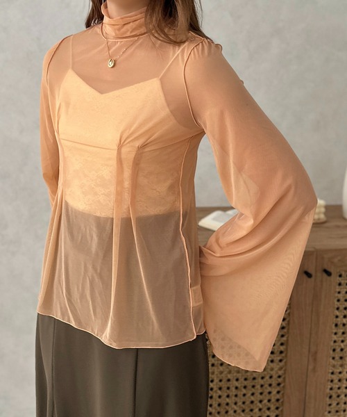 apresjour clair by 和花(アプレジュールクレアバイカズカ)の「【和花コラボアイテム】タックシアータートルネック/メロートップス【ZOZOTOWN限定アイテム】(Tシャツ/カットソー・レディース・ライトブラウン/アイボリー/オレンジ・X-LARGE/フリー)」の19枚目の写真