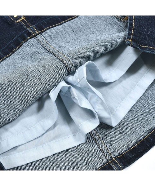 ZIDDY(ジディ)の「ZIDDY/【接触冷感】デニムスカパン(130~160cm)(デニムスカート・キッズ・ブルー/ネイビー・130/140/150/160)」の7枚目の写真