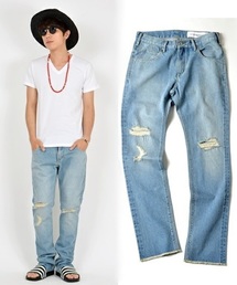 SHIPS JET BLUE | SHIPS JET BLUE (シップス ジェットブルー): クラッシュデニムパンツ■(デニムパンツ)