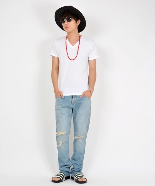 SHIPS JET BLUE（シップスジェットブルー）の「SHIPS JET BLUE (シップス ジェットブルー): クラッシュデニムパンツ■（デニムパンツ・メンズ・ライトインディゴブルー・SMALL/LARGE/MEDIUM）」の9枚目の写真