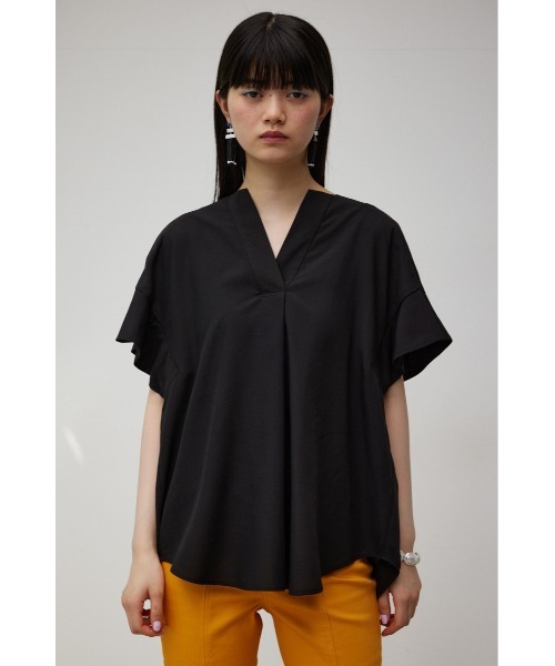 AZUL by moussy（アズールバイマウジー）の「RUFFLE SLEEVE SKIPPER BLOUSE/ラッフルスリーブスキッパーブラウス（シャツ/ブラウス・レディース・オフホワイト/ブルー/ブラック・SMALL/MEDIUM）」の11枚目の写真