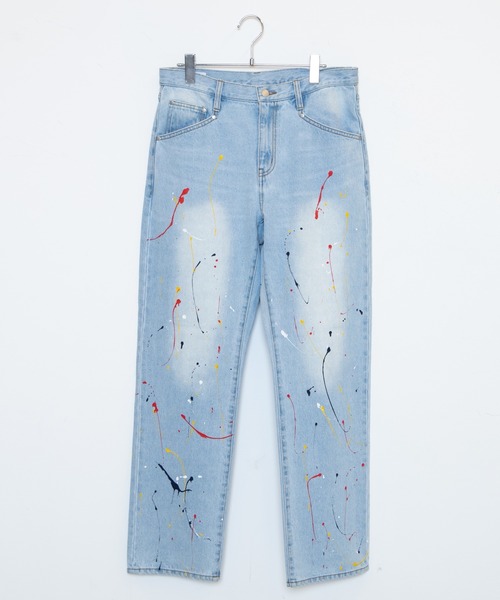 THE STANDARD（ザスタンダード）の「WEGO/ペンキデニムスリムストレートパンツ（デニムパンツ・メンズ・ライトインディゴブルー・MEDIUM/SMALL/LARGE）」の16枚目の写真