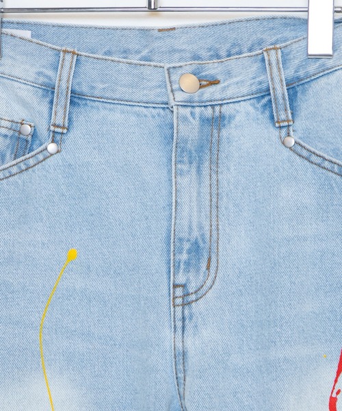 THE STANDARD（ザスタンダード）の「WEGO/ペンキデニムスリムストレートパンツ（デニムパンツ・メンズ・ライトインディゴブルー・MEDIUM/SMALL/LARGE）」の17枚目の写真