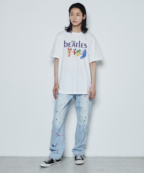 THE STANDARD（ザスタンダード）の「WEGO/ペンキデニムスリムストレートパンツ（デニムパンツ・メンズ・ライトインディゴブルー・MEDIUM/SMALL/LARGE）」の2枚目の写真