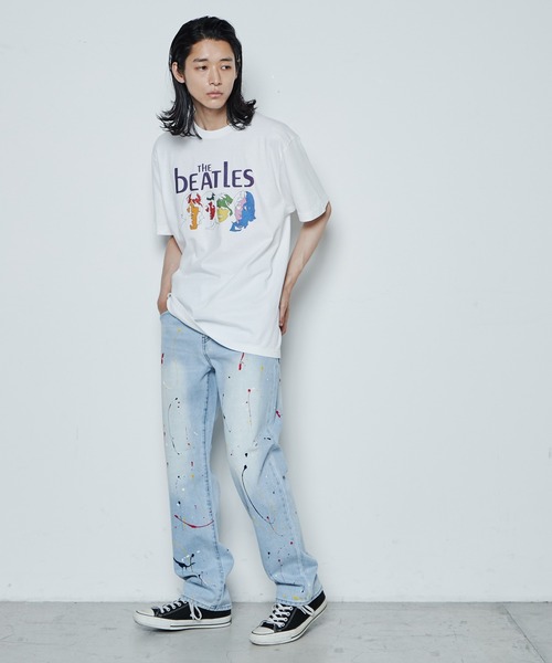 THE STANDARD（ザスタンダード）の「WEGO/ペンキデニムスリムストレートパンツ（デニムパンツ・メンズ・ライトインディゴブルー・MEDIUM/SMALL/LARGE）」の12枚目の写真