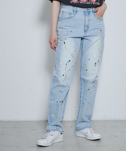 THE STANDARD（ザスタンダード）の「WEGO/ペンキデニムスリムストレートパンツ（デニムパンツ・メンズ・ライトインディゴブルー・MEDIUM/SMALL/LARGE）」の13枚目の写真