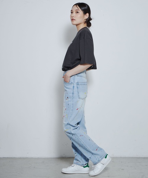 THE STANDARD（ザスタンダード）の「WEGO/ペンキデニムスリムストレートパンツ（デニムパンツ・メンズ・ライトインディゴブルー・MEDIUM/SMALL/LARGE）」の15枚目の写真