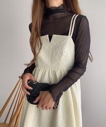 ダブルストラップジャガードキャミワンピース