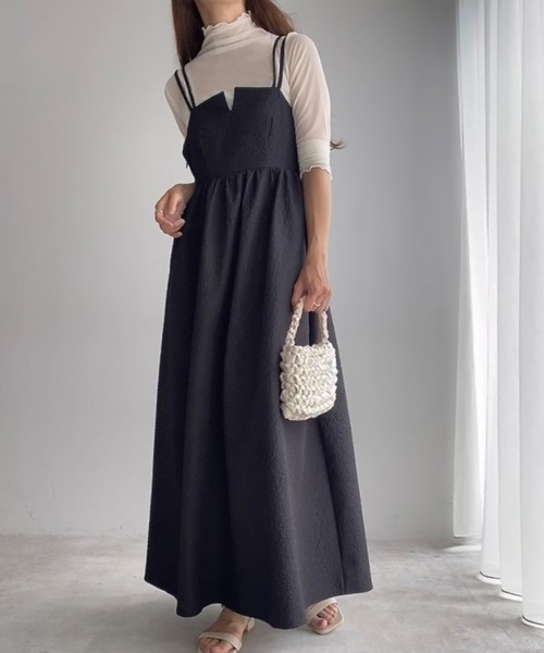 FILLOU(FILLOU)の「ダブルストラップジャガードキャミワンピース(ワンピース・レディース・ブラック/モカ/クリーム・X-LARGE/LARGE/MEDIUM)」の6枚目の写真