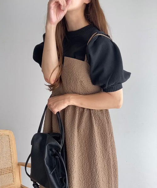 FILLOU(FILLOU)の「ダブルストラップジャガードキャミワンピース(ワンピース・レディース・ブラック/モカ/クリーム・X-LARGE/LARGE/MEDIUM)」の11枚目の写真