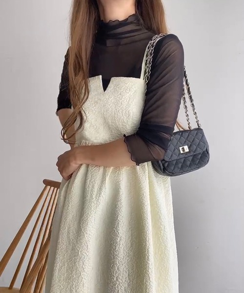 FILLOU(FILLOU)の「ダブルストラップジャガードキャミワンピース(ワンピース・レディース・ブラック/モカ/クリーム・X-LARGE/LARGE/MEDIUM)」の13枚目の写真