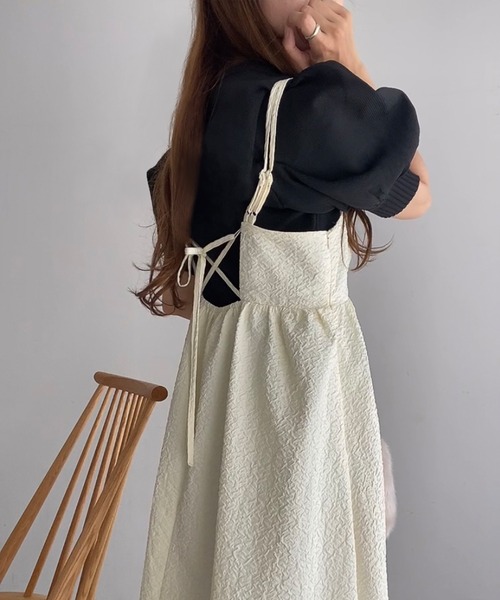 FILLOU(FILLOU)の「ダブルストラップジャガードキャミワンピース(ワンピース・レディース・ブラック/モカ/クリーム・X-LARGE/LARGE/MEDIUM)」の14枚目の写真