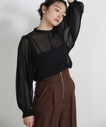 select MOCA 2020 A/W デザインステッチスタンドカラーブラウス select MOCA(セレクトモカ)の「2020 A/W デザインステッチスタンド