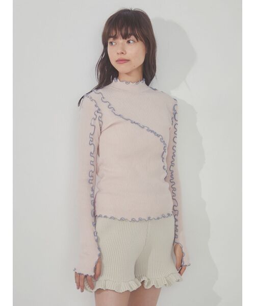 merry jenny（メリージェニー）の「メロウリブニット（ニット/セーター・レディース・ライトグレー/ピンク/イエロー・FREE）」の10枚目の写真