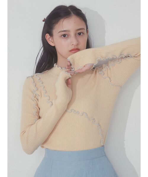 merry jenny（メリージェニー）の「メロウリブニット（ニット/セーター・レディース・ライトグレー/ピンク/イエロー・FREE）」の14枚目の写真