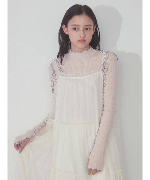 merry jenny（メリージェニー）の「メロウリブニット（ニット/セーター・レディース・ライトグレー/ピンク/イエロー・FREE）」の19枚目の写真