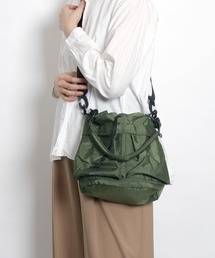 【recomend selection/セレクト】double pocket drawstring bag ダブルポケット巾着 2way バッグ