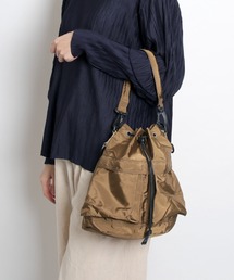 【recomend selection/セレクト】double pocket drawstring bag ダブルポケット巾着 2way バッグ