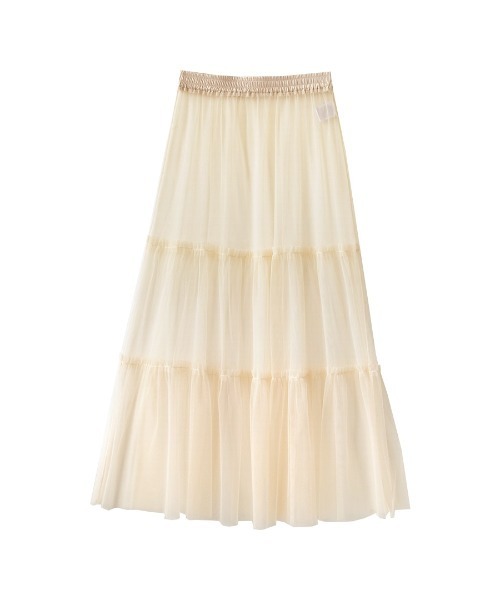 e-zakkamania stores（イーザッカマニアストアーズ）の「チュール ティアードスカート（スカート・レディース・ブラック/アイボリー・フリー）」の8枚目の写真
