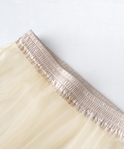 e-zakkamania stores（イーザッカマニアストアーズ）の「チュール ティアードスカート（スカート・レディース・ブラック/アイボリー・フリー）」の4枚目の写真