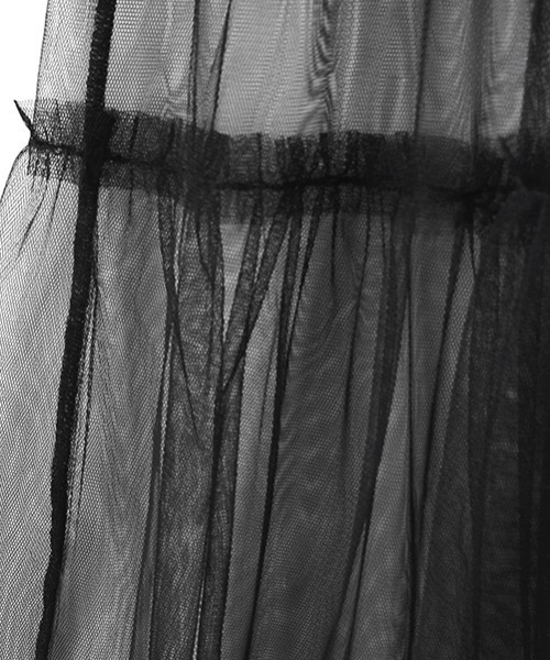 e-zakkamania stores（イーザッカマニアストアーズ）の「チュール ティアードスカート（スカート・レディース・ブラック/アイボリー・フリー）」の9枚目の写真