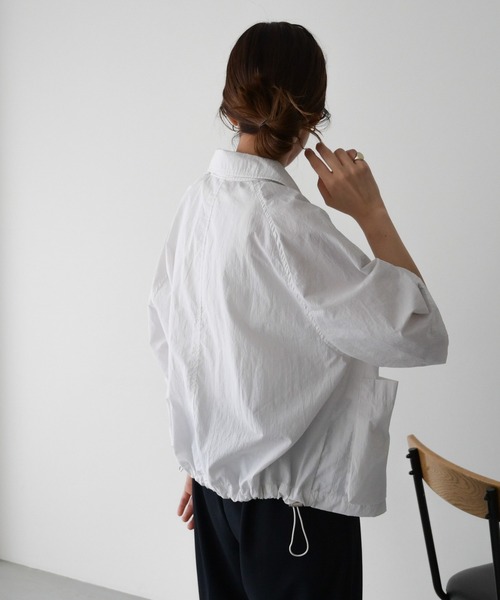 ブラウス シャツ El mar　コットンナイロン半袖シャツ レディース CANAL JEAN（キャナルジーン）の「El mar ナイロン混半袖シャツ