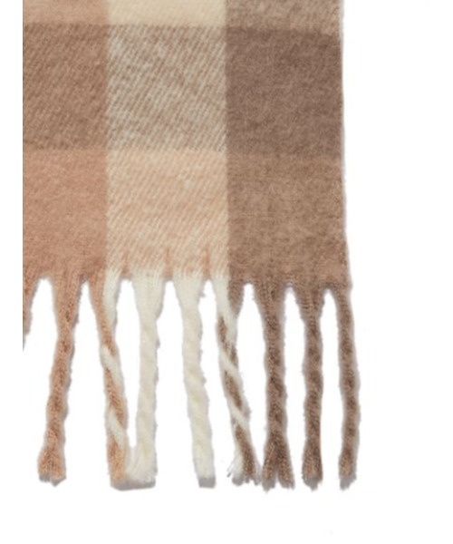 Mila Owen（ミラオーウェン）の「ツイストフリンジストール（ストール/ショール・レディース・チェック/ホワイト/レッド/グリーン・FREE）」の7枚目の写真