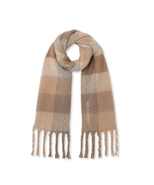 Mila Owen（ミラオーウェン）の「ツイストフリンジストール（ストール/ショール・レディース・チェック/ホワイト/レッド/グリーン・FREE）」の12枚目の写真