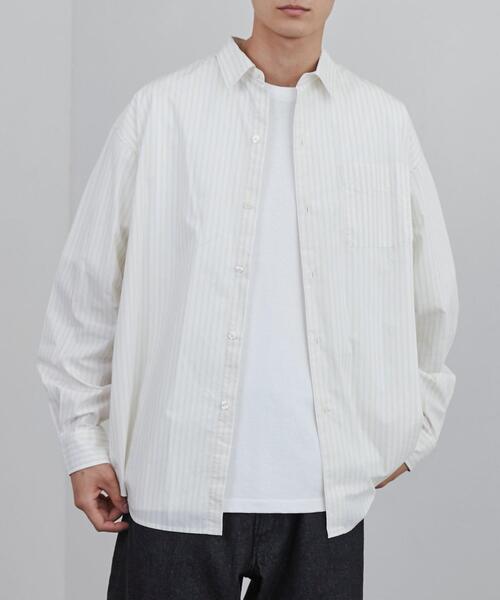 coen（コーエン）の「ビッグシルエットブロードシャツ（シャツ/ブラウス・メンズ・ホワイト/ネイビー/イエロー/ライトブルー・M/L/XL）」の4枚目の写真