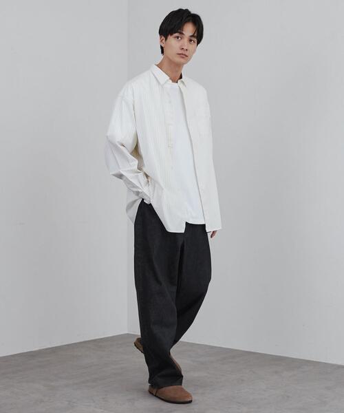 coen（コーエン）の「ビッグシルエットブロードシャツ（シャツ/ブラウス・メンズ・ホワイト/ネイビー/イエロー/ライトブルー・M/L/XL）」の10枚目の写真