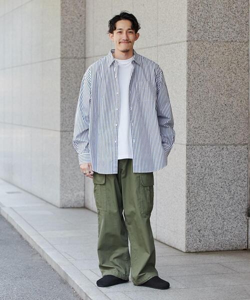 coen（コーエン）の「ビッグシルエットブロードシャツ（シャツ/ブラウス・メンズ・ホワイト/ネイビー/イエロー/ライトブルー・M/L/XL）」の16枚目の写真