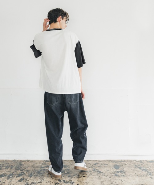 coca（coca）（コカ）の「メンズリブラインカレッジロゴプリントT（Tシャツ/カットソー・メンズ・ホワイト・M/L/XL）」の4枚目の写真