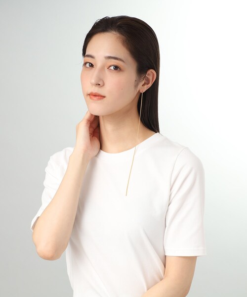 COCOSHNIK ONKITSCH(ココシュニックオンキッチュ)の「シルバー チェーンピアス フラットカーブロング(片耳用) GP(ピアス(両耳用)・レディース・ゴールド・00)」の8枚目の写真