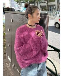 Ungrid | ラメフェザーヤーンニット(ニット/セーター)
