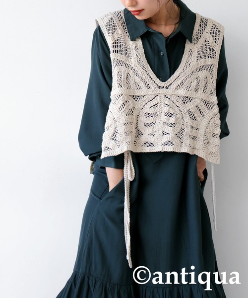 antiqua（アンティカ）の「シャツワンピース（シャツワンピース・レディース・ダークグリーン/ブラック/オレンジ・FREE）」の12枚目の写真