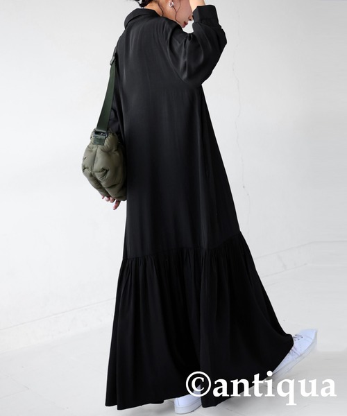 antiqua（アンティカ）の「シャツワンピース（シャツワンピース・レディース・ダークグリーン/ブラック/オレンジ・FREE）」の5枚目の写真