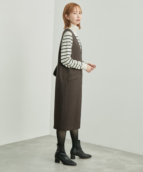 ROPE' PICNIC(ロペピクニック)の「スリートーンツイードジャンスカワンピース(ジャンパースカート・レディース・チャコールグレー/ダークブラウン/ベージュ・36/38)」の8枚目の写真