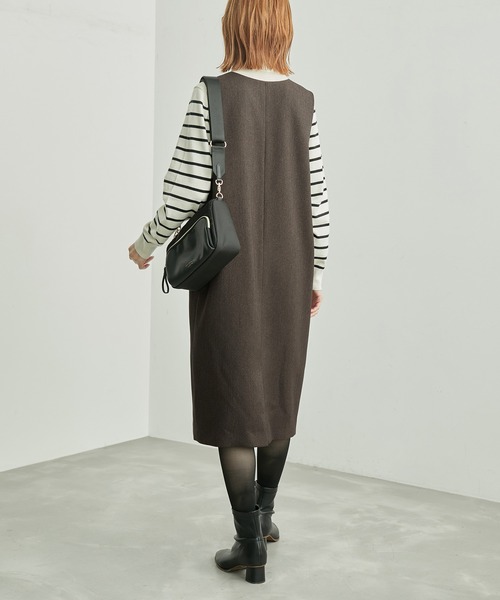 ROPE' PICNIC(ロペピクニック)の「スリートーンツイードジャンスカワンピース(ジャンパースカート・レディース・チャコールグレー/ダークブラウン/ベージュ・36/38)」の9枚目の写真