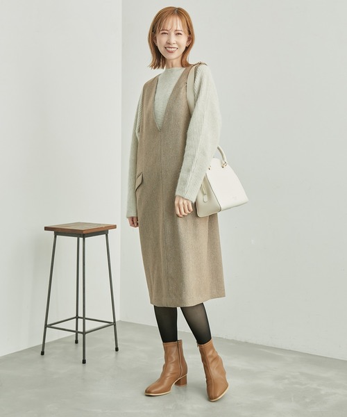 ROPE' PICNIC(ロペピクニック)の「スリートーンツイードジャンスカワンピース(ジャンパースカート・レディース・チャコールグレー/ダークブラウン/ベージュ・36/38)」の11枚目の写真