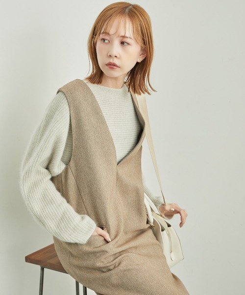 ROPE' PICNIC(ロペピクニック)の「スリートーンツイードジャンスカワンピース(ジャンパースカート・レディース・チャコールグレー/ダークブラウン/ベージュ・36/38)」の13枚目の写真